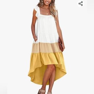 Sleeveless Color Block Midi Dress